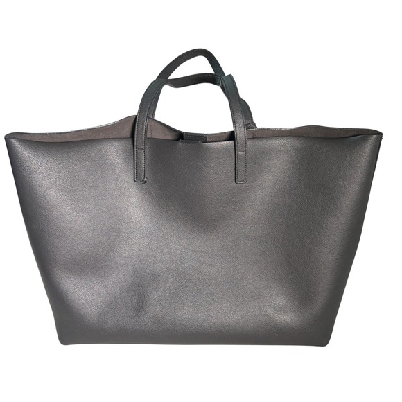 SAINT LAURENT East/West Shopping Tote Bag | YSL Gray Leather | AUTHENTICATED - Picture 3 of 16
